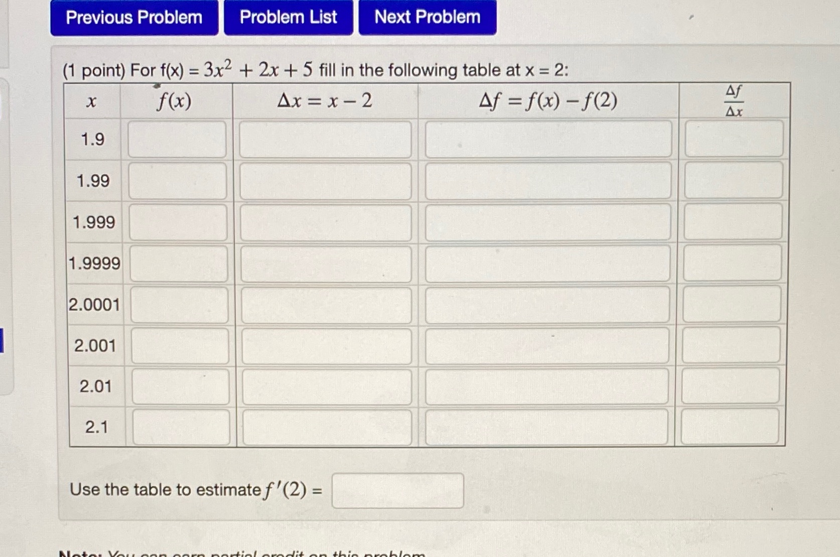 Please solve thank you Previous Problem Problem List Next Problem (1 point)