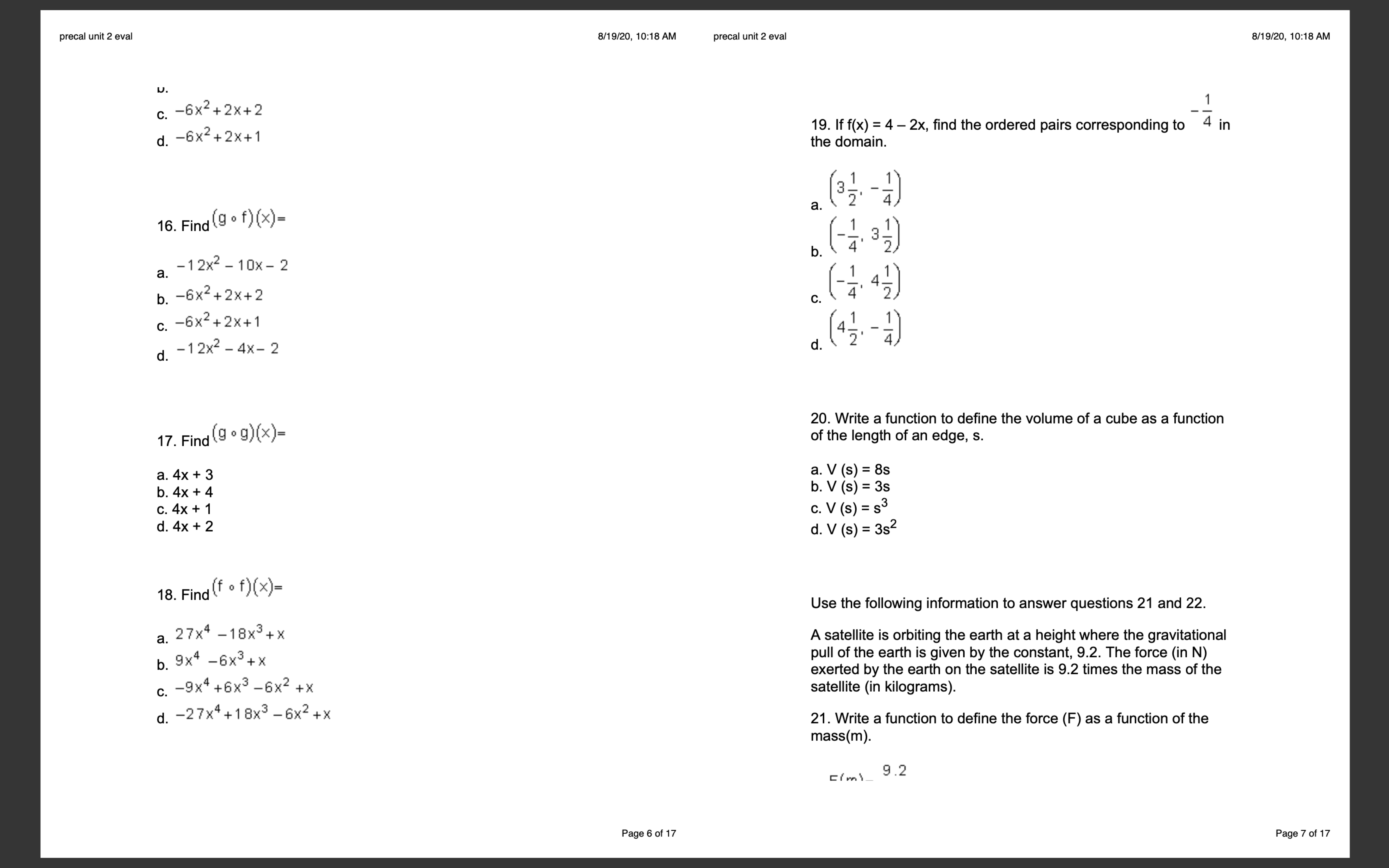Study Guide please send me correct answers I have a test in