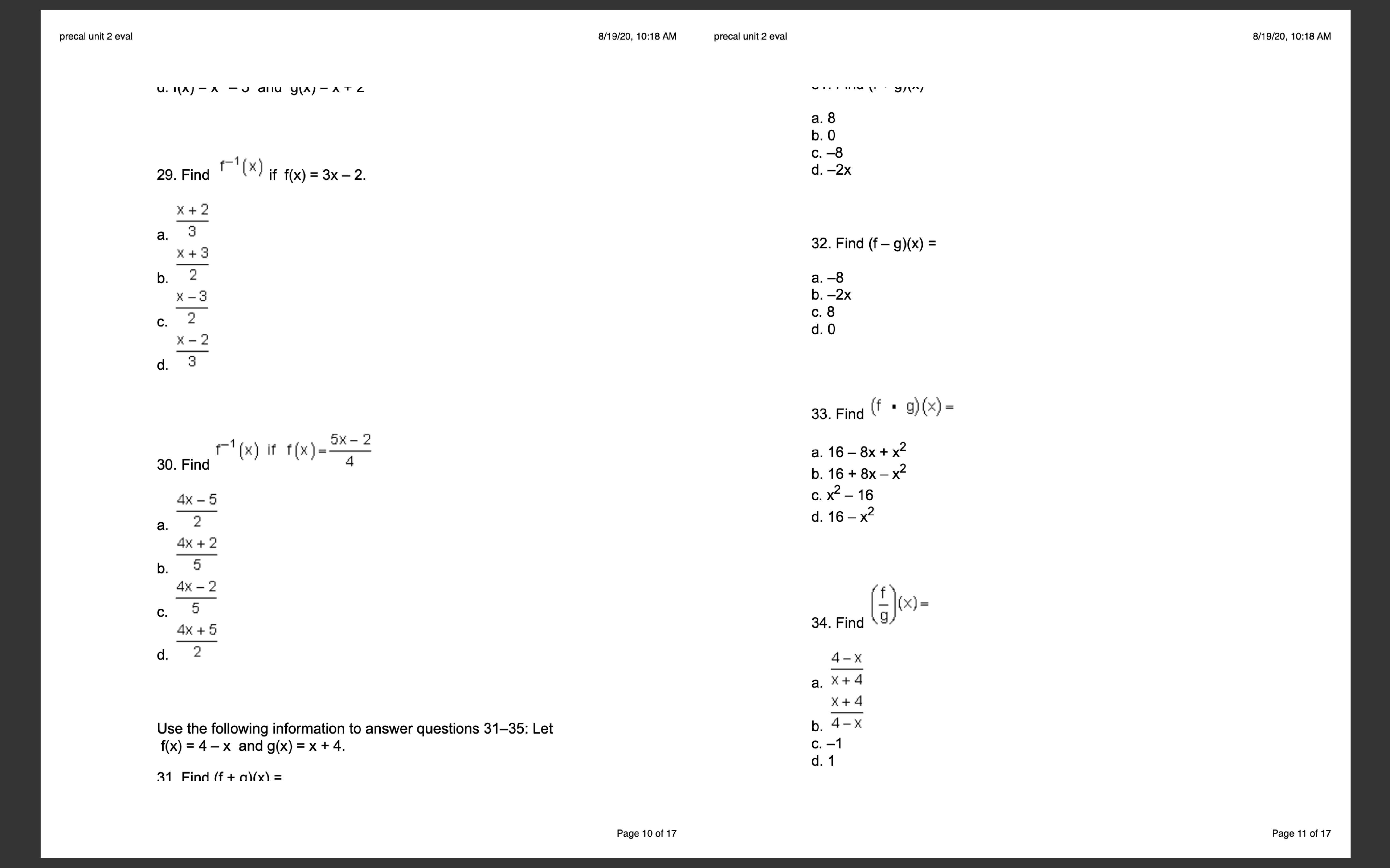 precal unit 2 eval 8/19/20, 10:18 AM U . C. -6x2 +2x+2