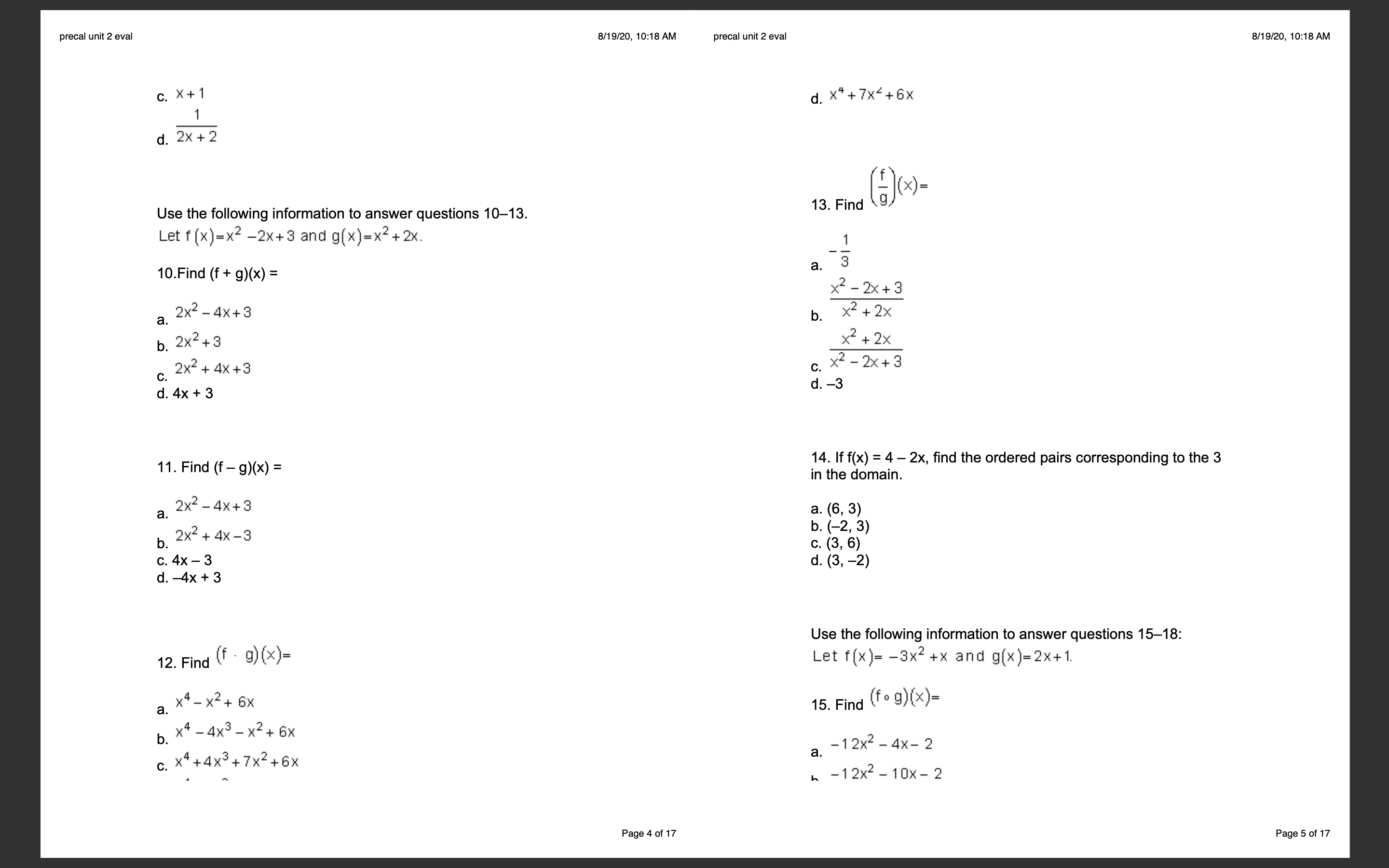 d. - 12x2 - 4x - 2 NI- 17. Find (9 .