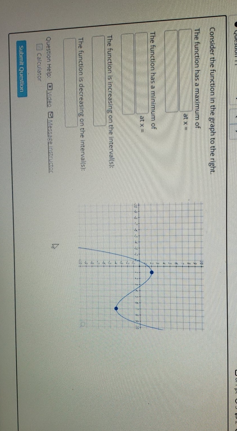 need help with this question Consider the function in the graph to