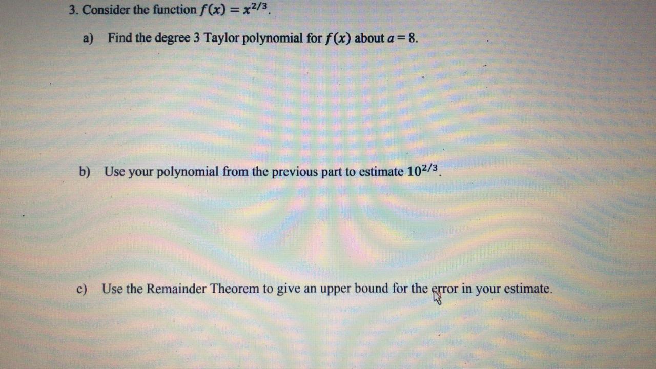 Sir plzz help this question 3. Consider the function f (x) =