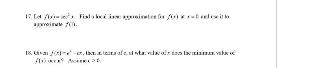 I need help w these two please. 17. Let f(x) = me2