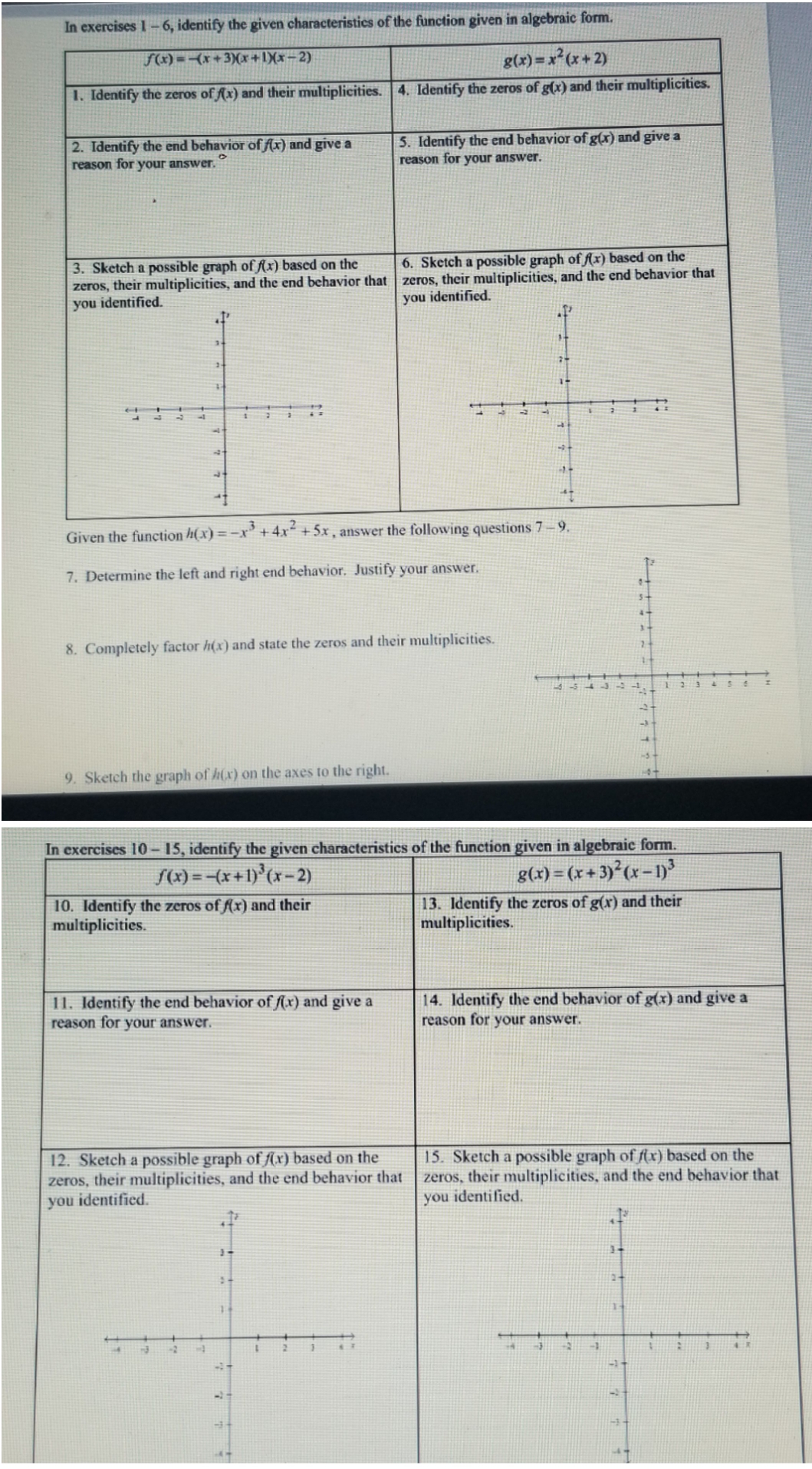please help In exercises 1 - 6, identify the given characteristics of