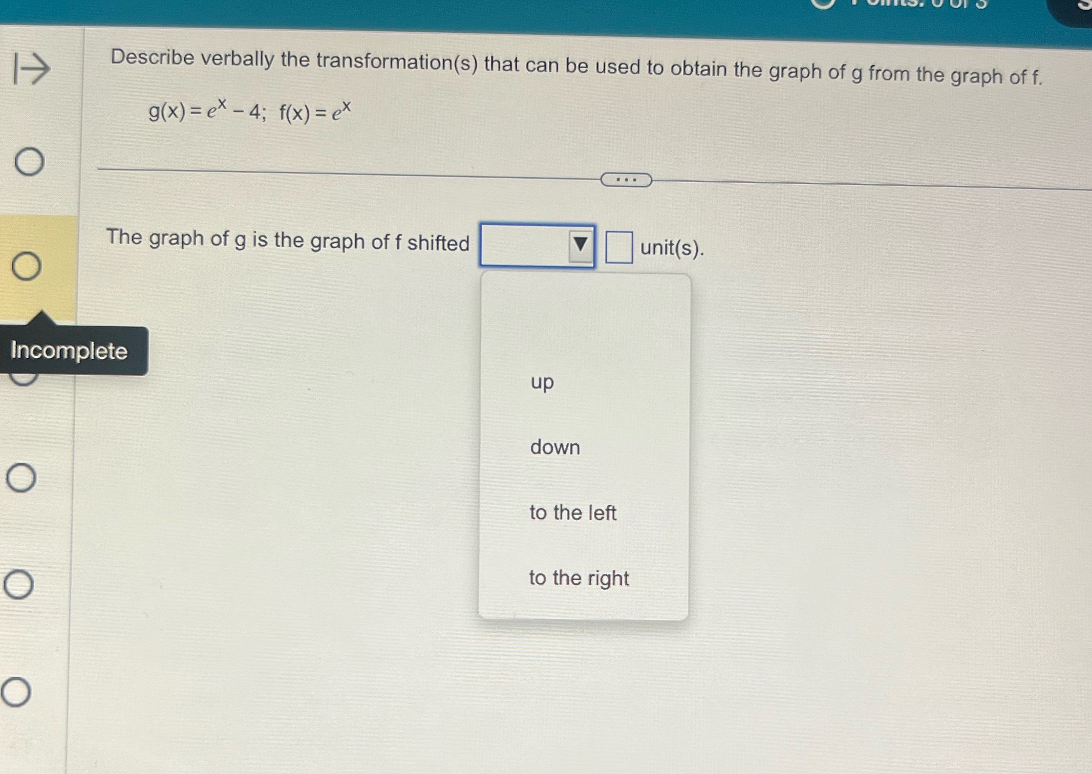  , 9 Describe verbally the transformation(s) that can be used to