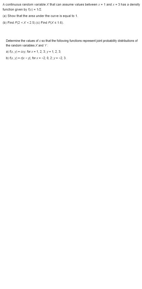 random variable Win Exercise 3.8. Using A(w), find (@) P(W = 0);