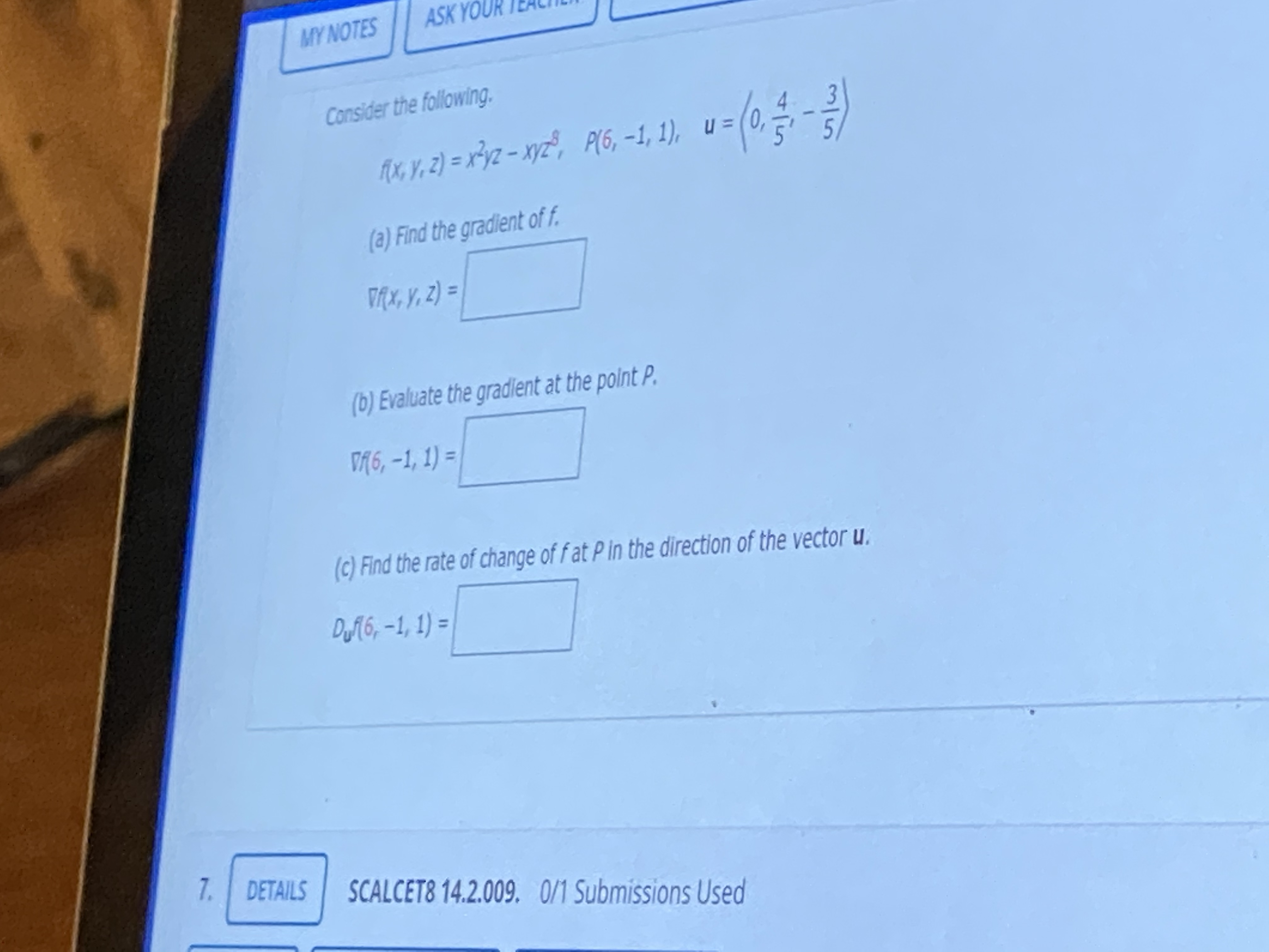 I need help understanding this problem. MY NOTES ASK YOUR TEACH Consider