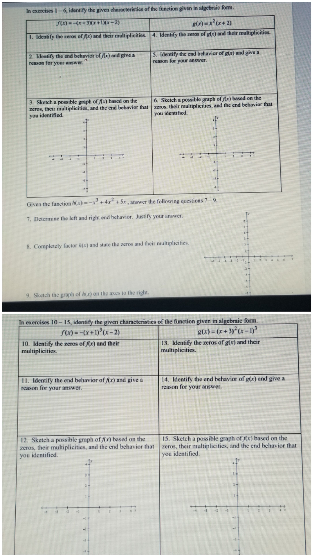 please help In exercises 1 - 6, identify the given characteristics of