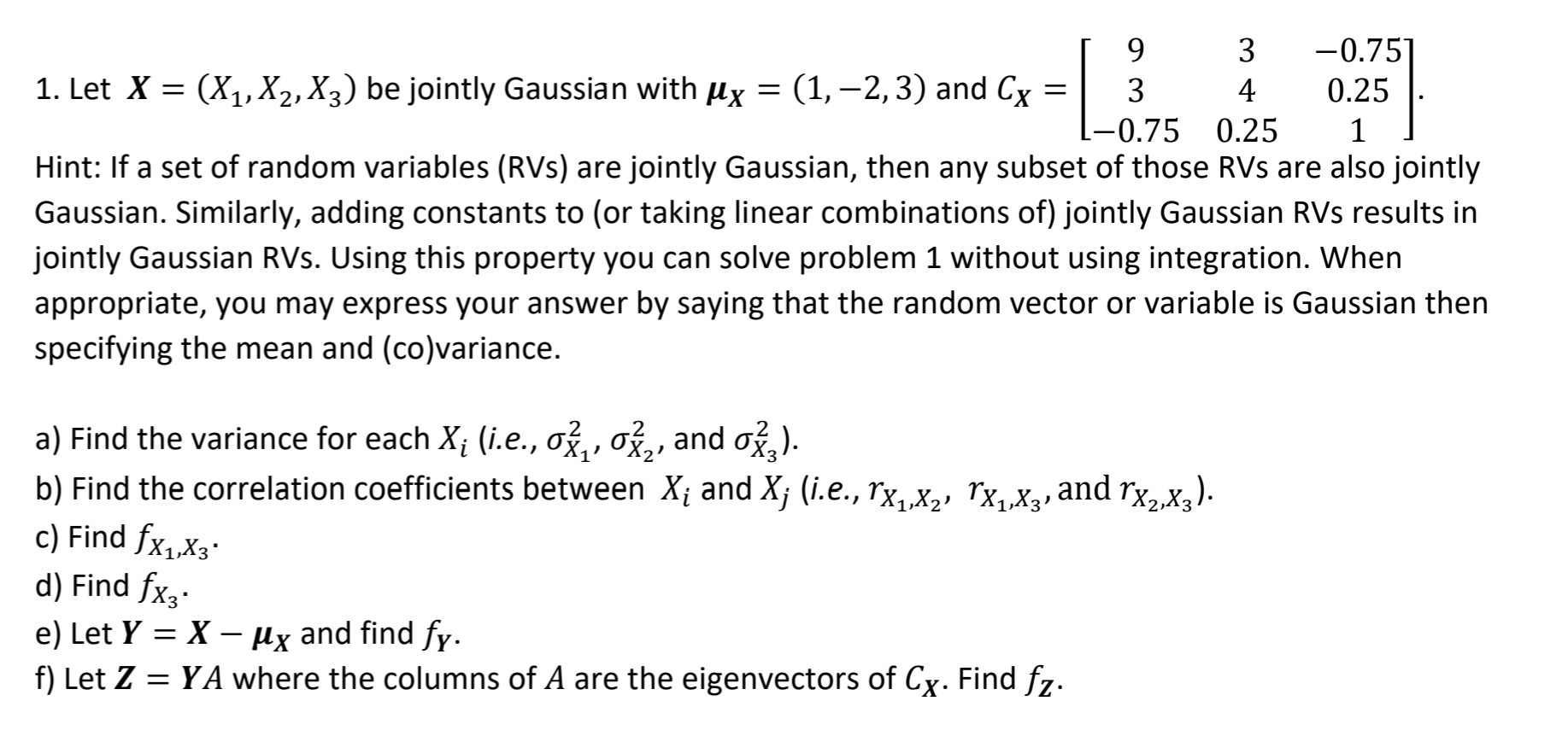 jointly Gaussian random variables X and Y, plot the density and its
