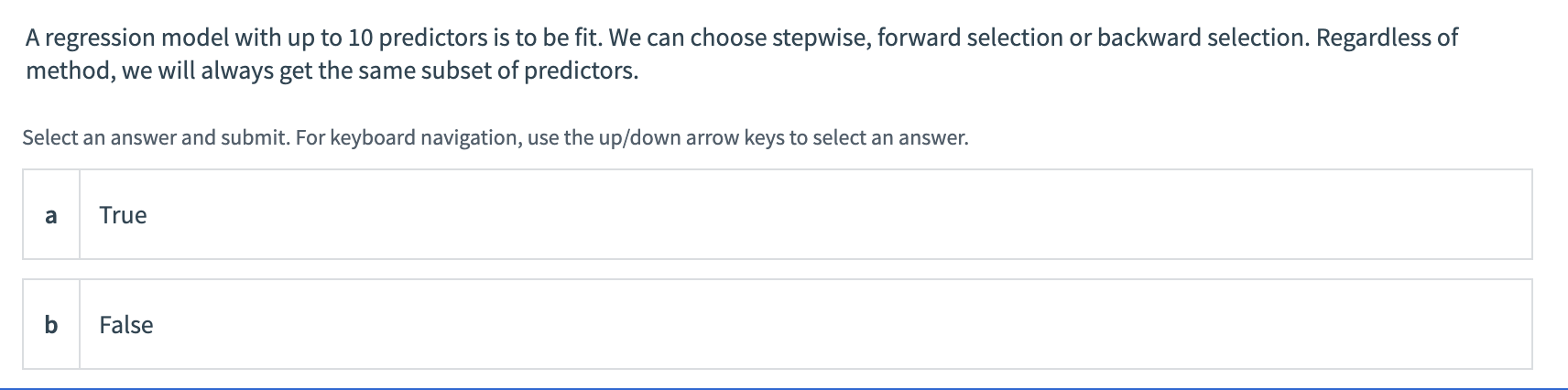 fit a full regression model and a reduced regression model. Select an