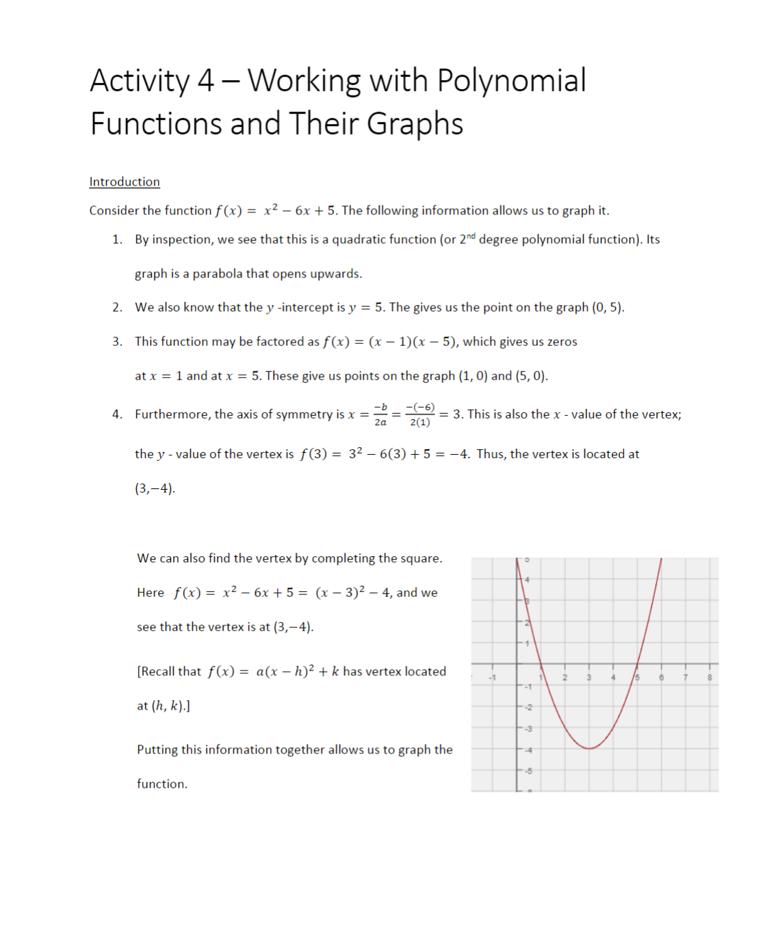 Activity 4has fourproblems. For each problem, show all work.Please complete all problems.
