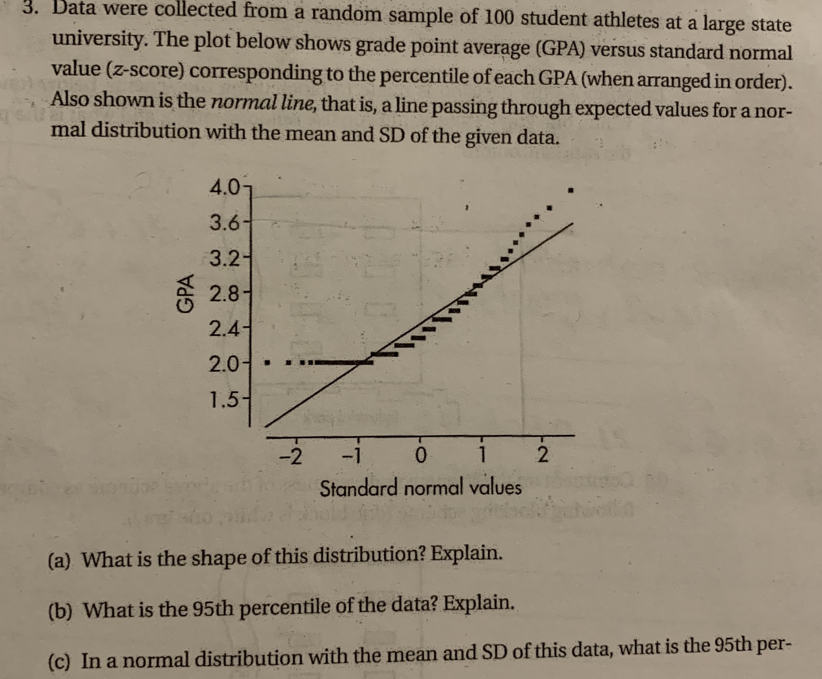 3. Data were collected from a random sample of 100 student
