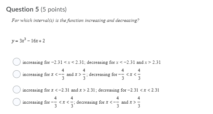 discontinuity, jump discontinuity, point discontinuity, or is continuous. O The function has