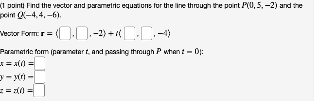 line through the two points listed above. For each equation listed below,