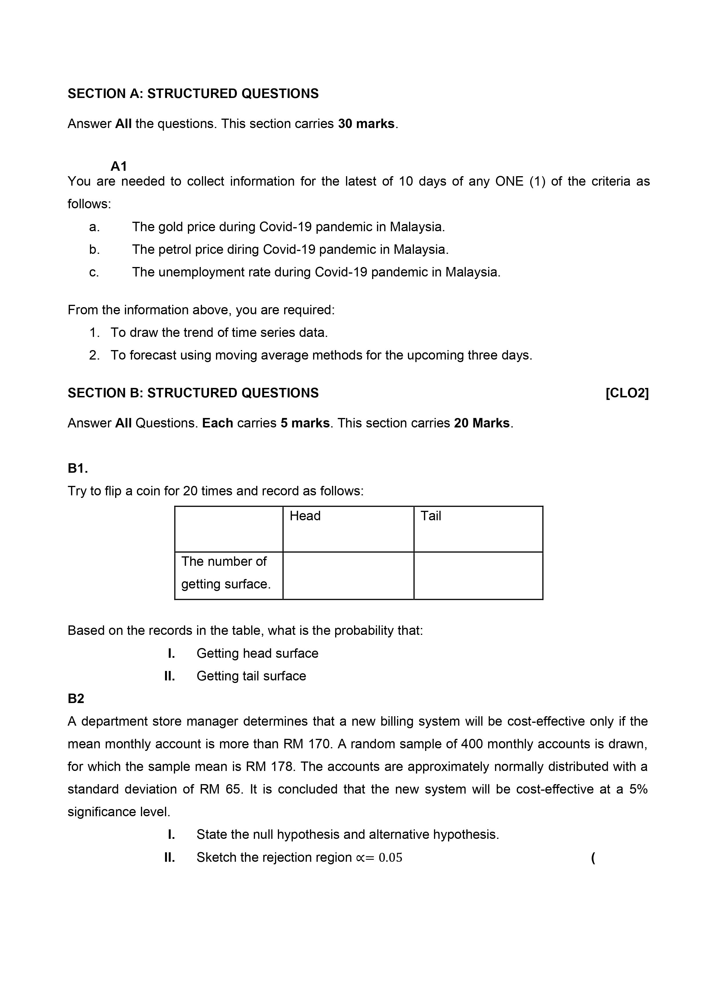 plz do show the working out SECTION A: STRUCTURED QUESTIONS Answer All