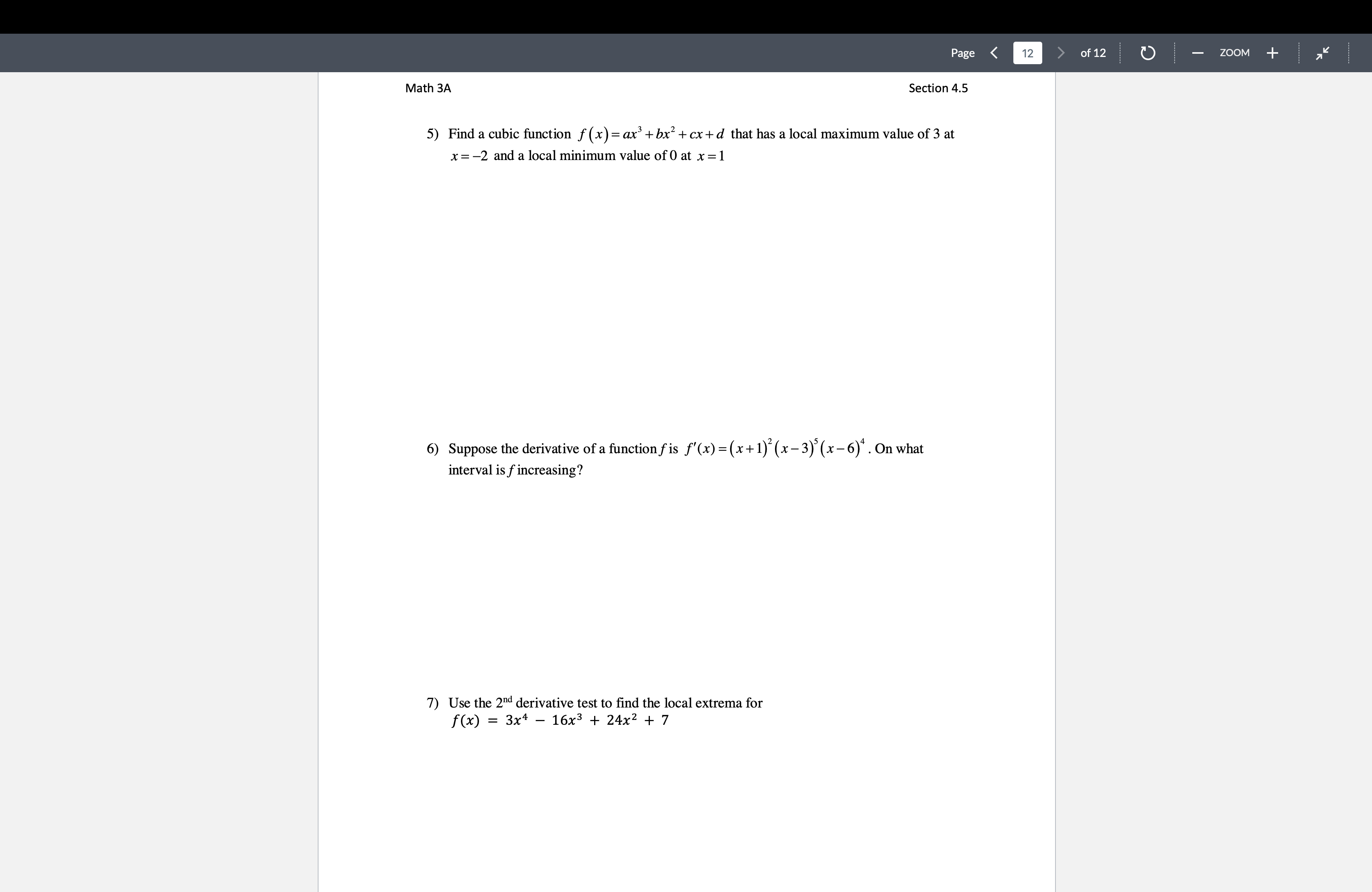=x+/3x, find all critical points and find any local and/or absolute extrema.