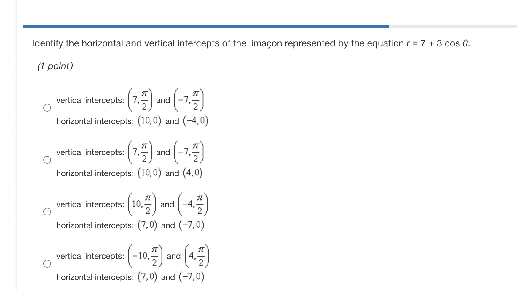 point) Rewrite in rectangular form: r = 8 sin @- 2cos8 .