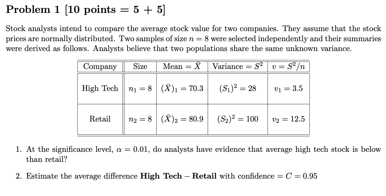 (or values), state rejection rule, evaluate test statistic, and nally, formulate your