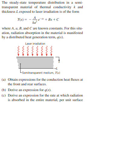 internal generation q. The left face is insulated, and the right face