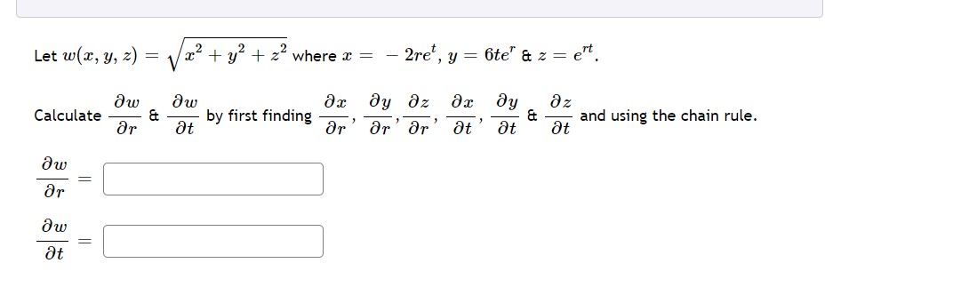 PLEASE HELP, ILL RATE ASAP, DOUBLE CHECK WORK Let w(x, y, z)