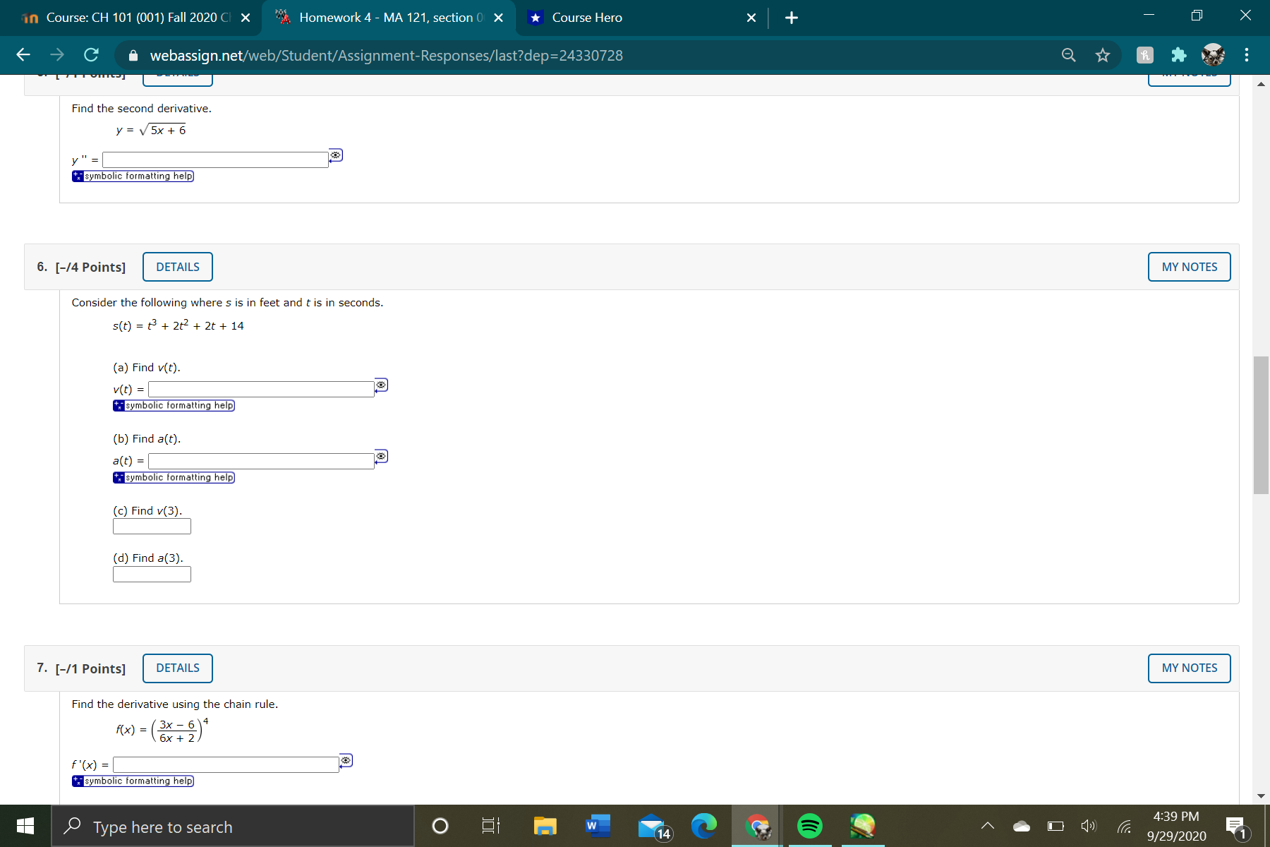 how do i find the things being asked for from these functions?
