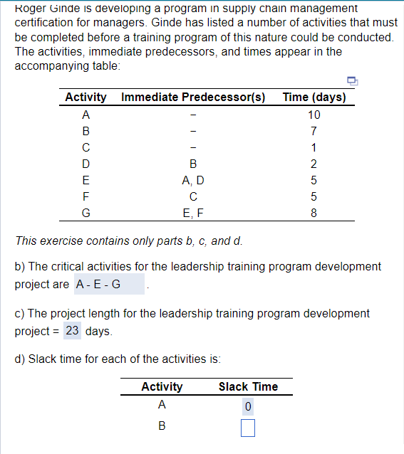  Koger Ginde is developing a program in supply chain management certification