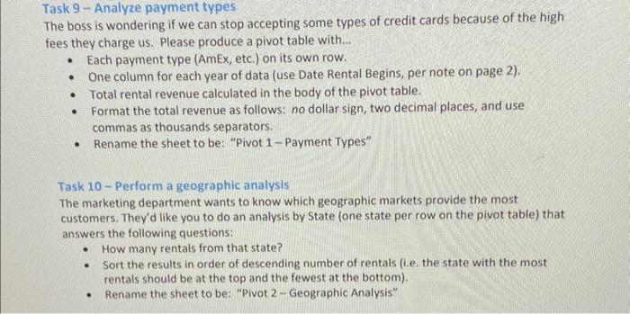  Task 9 - Analyze payment types The boss is wondering if