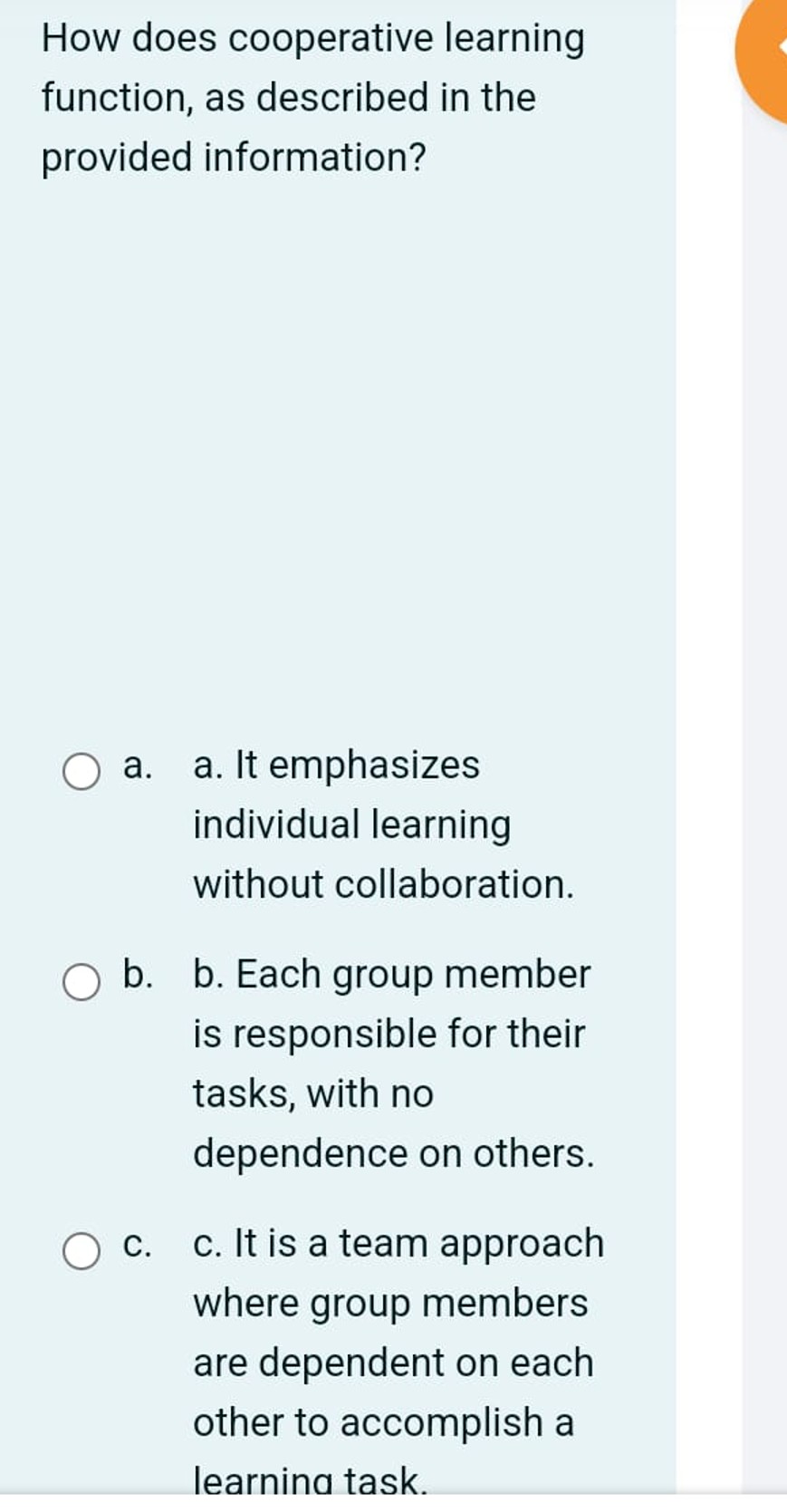  How does cooperative learning function, as described in the provided information?