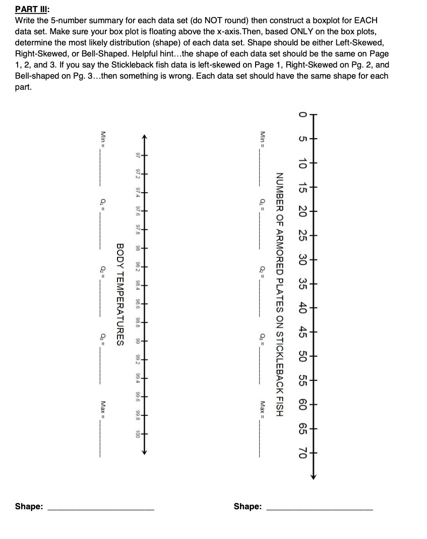 Shape: part. PART III: Max = = $0 = 20 =