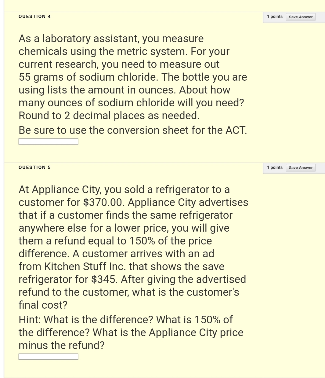 of beverages from your truck at $8 per case. You unloaded 55