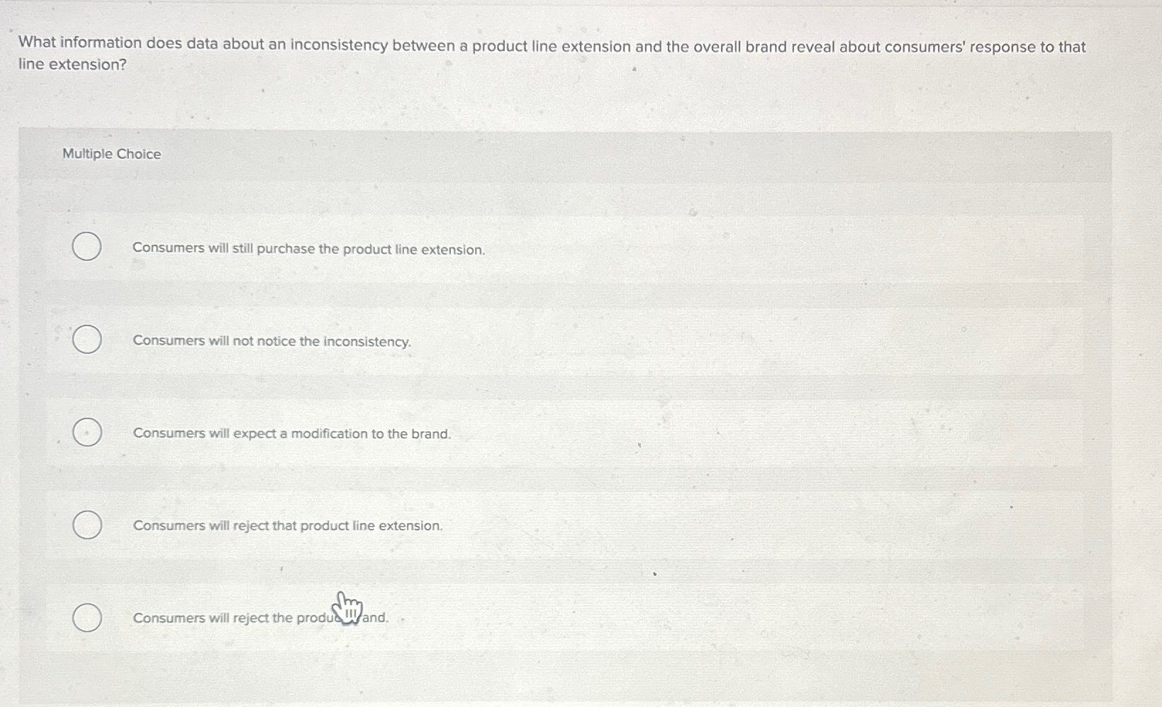  What information does data about an inconsistency between a product line