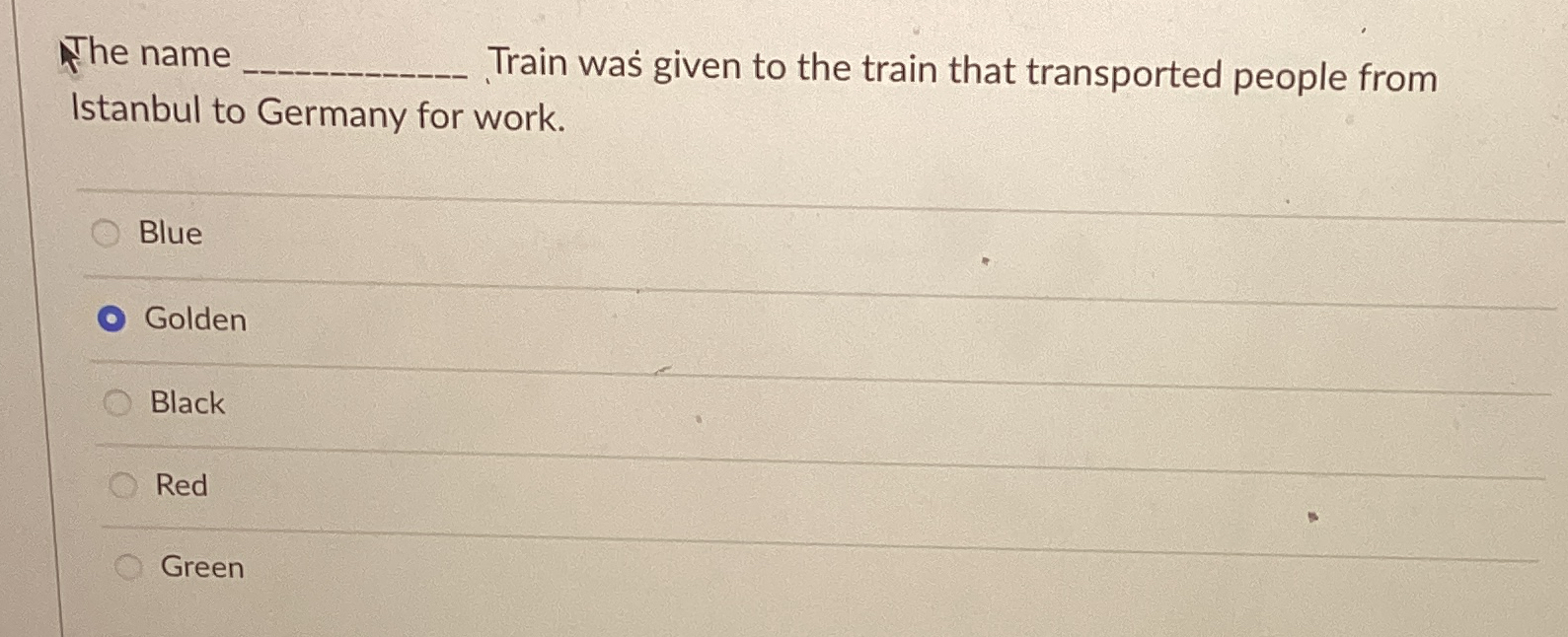  The name Train was given to the train that transported people