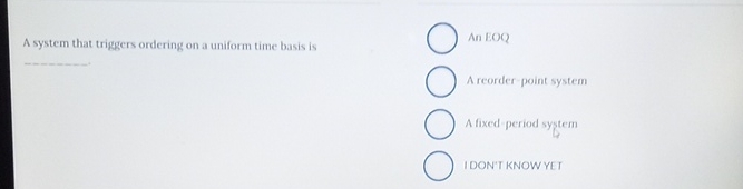  A system that triggers ordering on a uniform time basis is