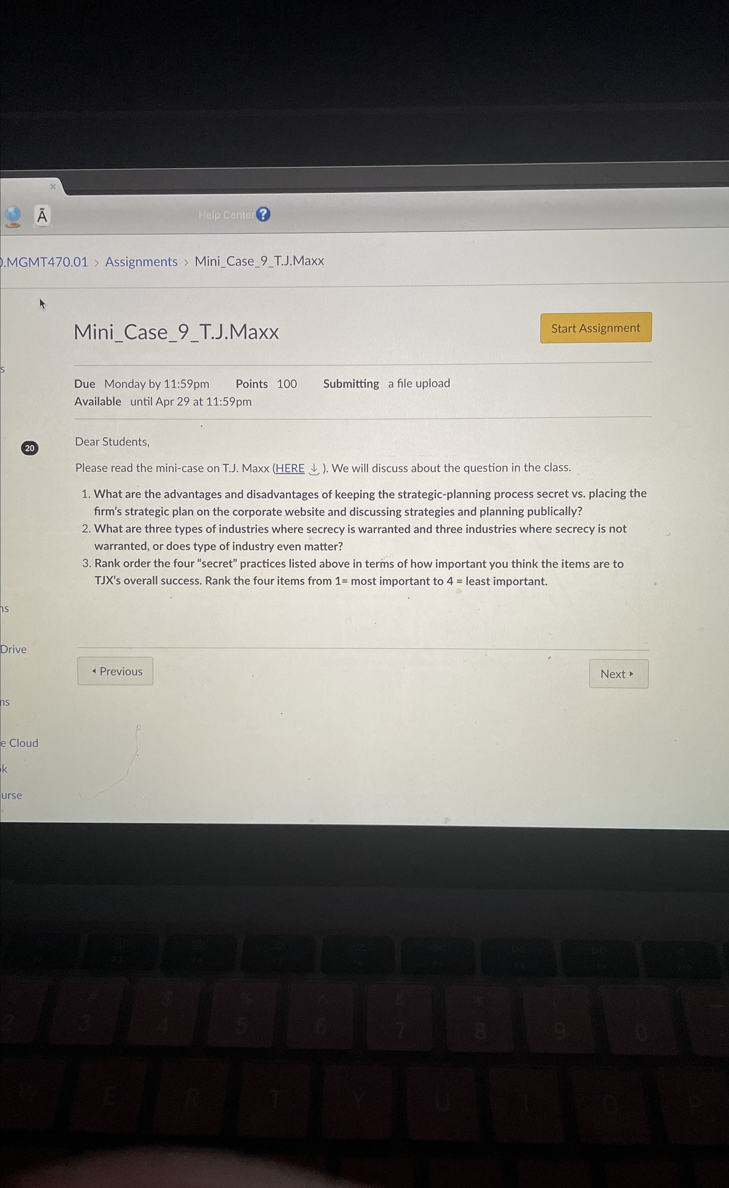  MGMT470.01> Assignments > Mini_Case_9_T.J.Maxx Mini_Case_9_T.J.Maxx Due Monday by 11:59pm Points 100