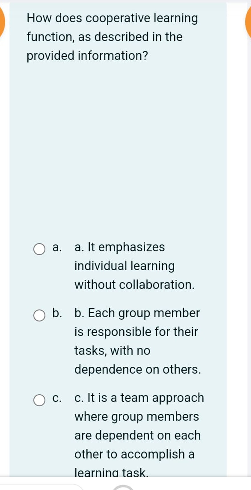  How does cooperative learning function, as described in the provided information?