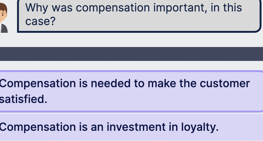  Why was compensation important, in this case? Compensation is needed to