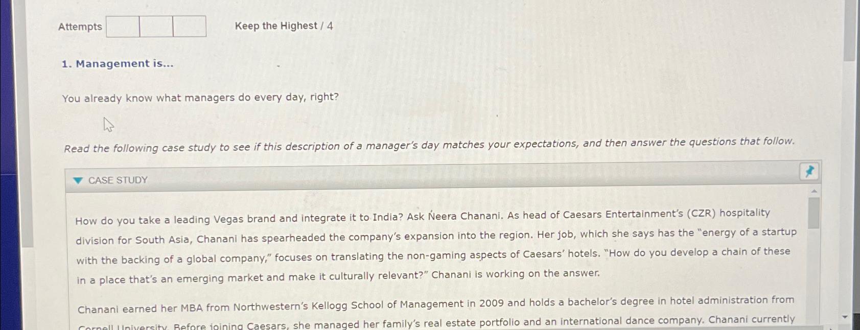  Attempts Keep the Highest /4 Management is... You already know what