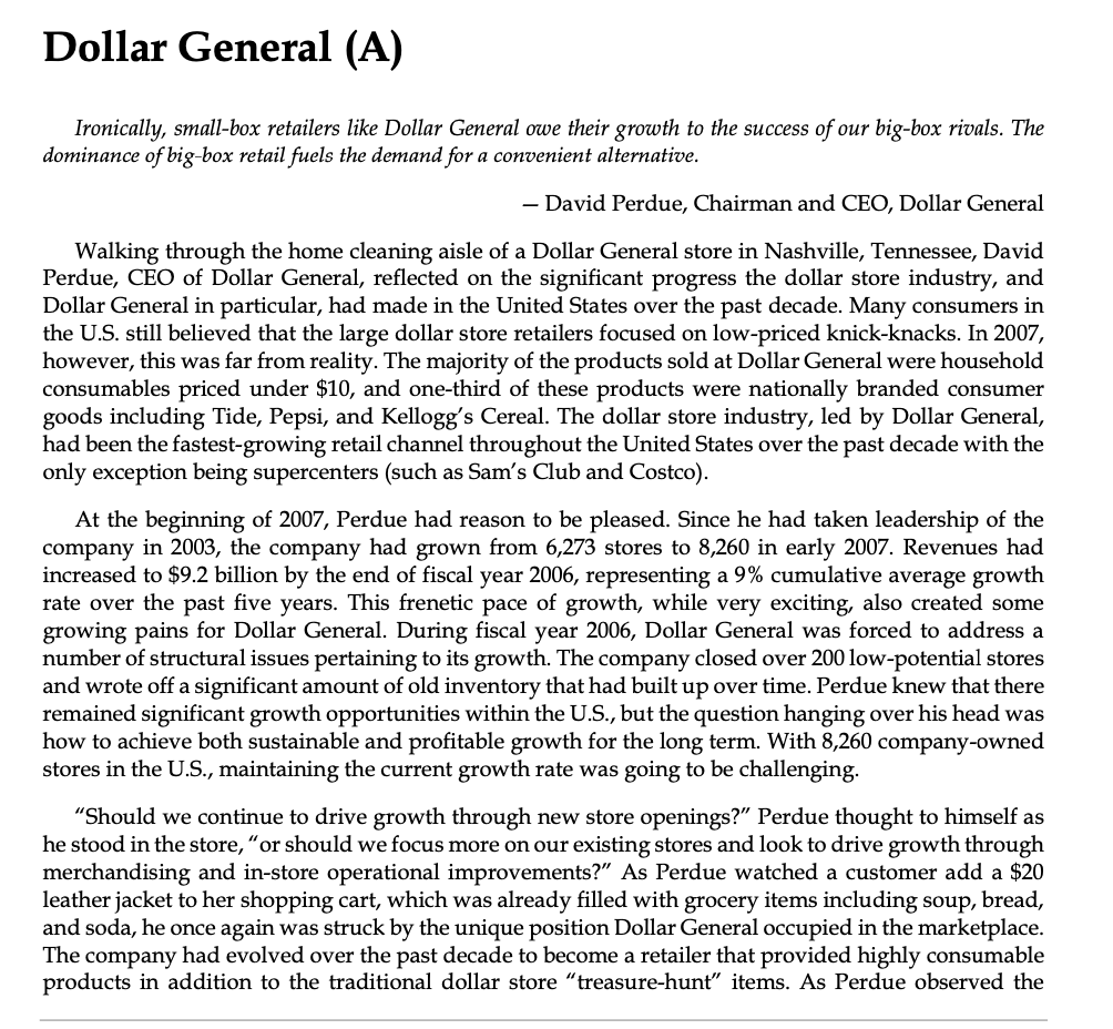 From the case study provide the problem with the MANAGEMENT at dollar