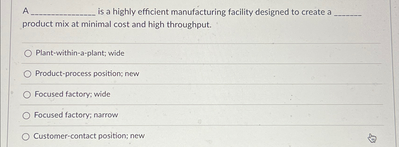  A is a highly efficient manufacturing facility designed to create a