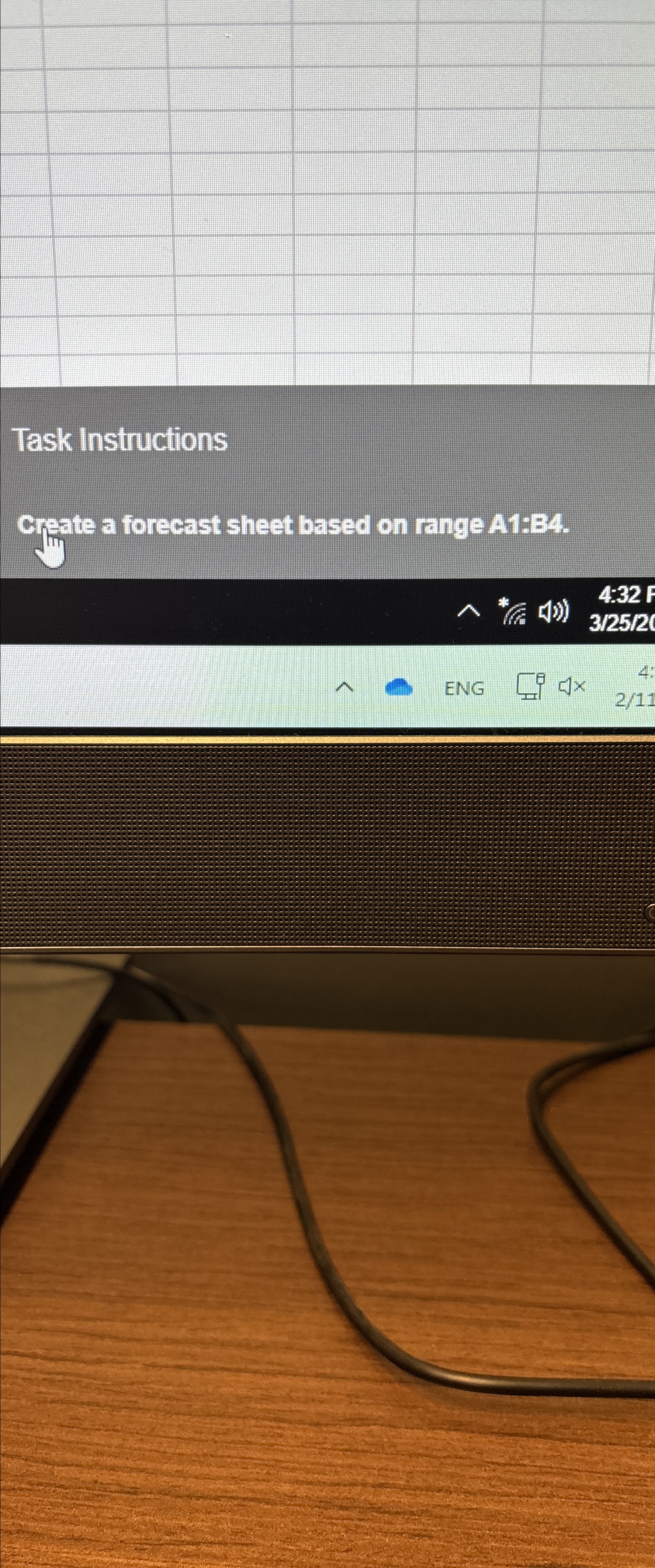  Task Instructions Cifate a forecast sheet based on range A1:B4. 