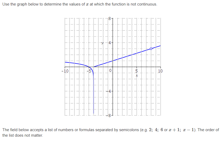 I need answer for x = Use the graph below to determine