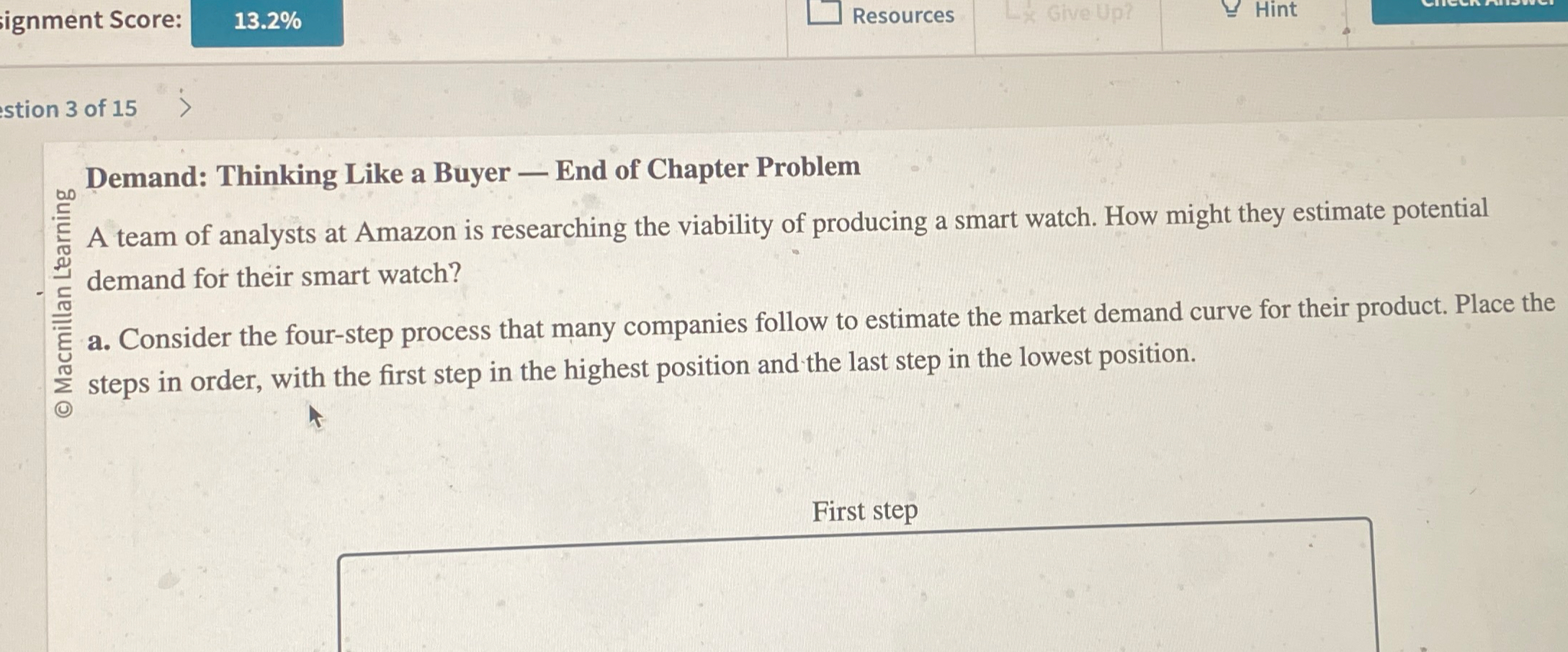  ignment Score: Resources Hint Demand: Thinking Like a Buyer End of