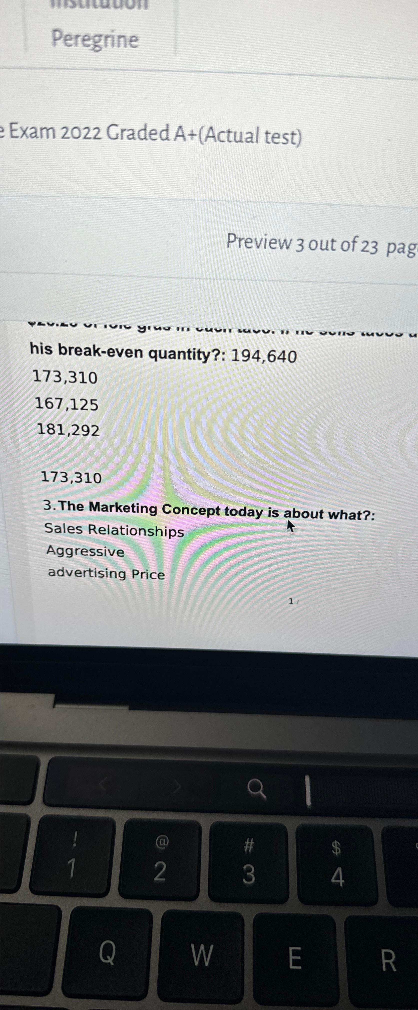  Peregrine Exam 2022 Graded A+(Actual test) Preview 3 out of 23