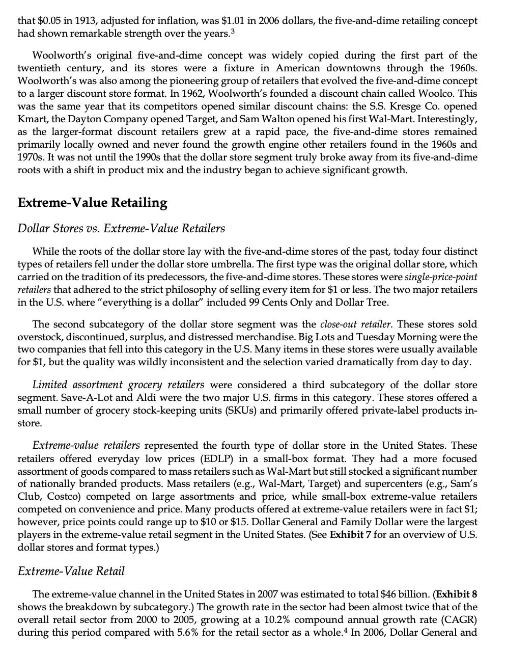 full justification and recommendations. Ironically, small-box retailers like Dollar General owe their