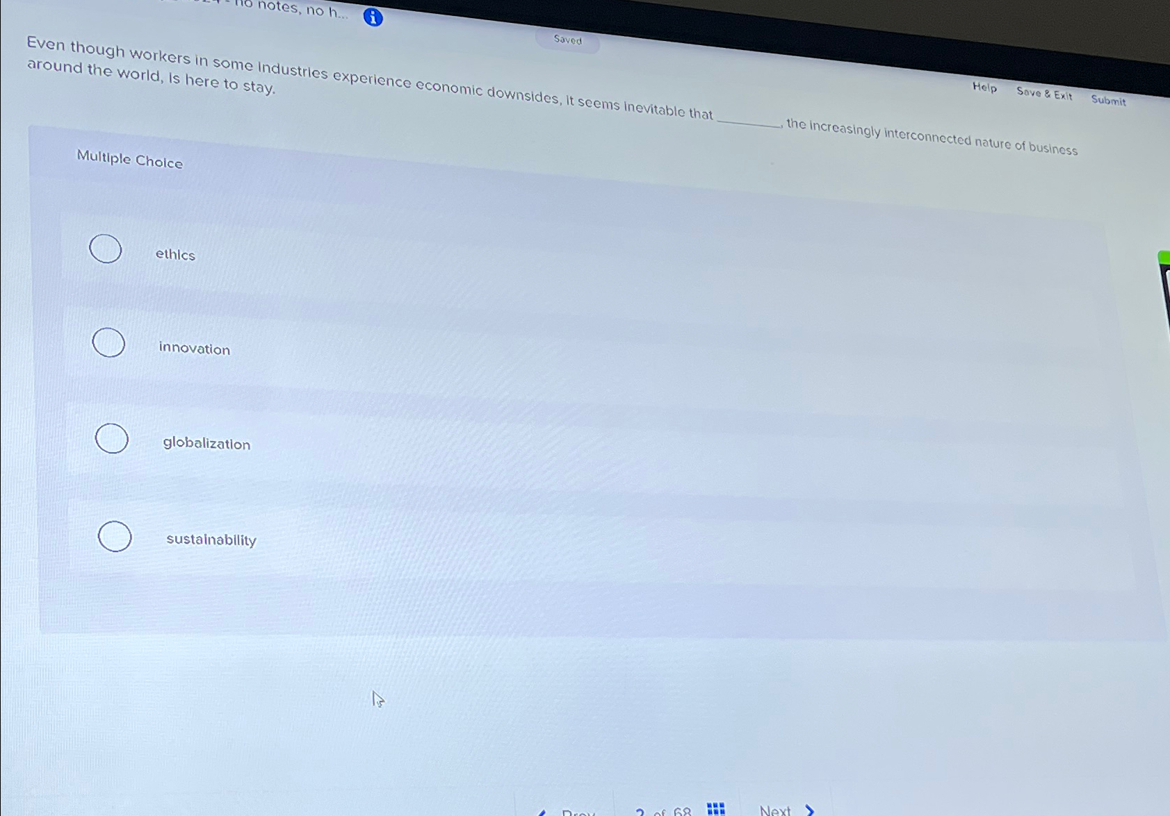  notes, no h. (i) Saved Even though workers in some Industries