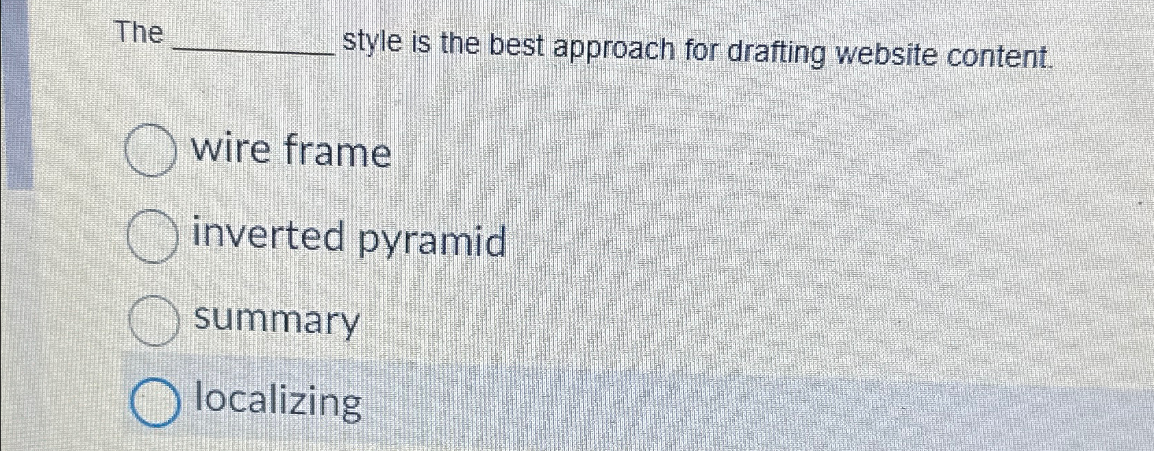  The style is the best approach for drafting website content. wire