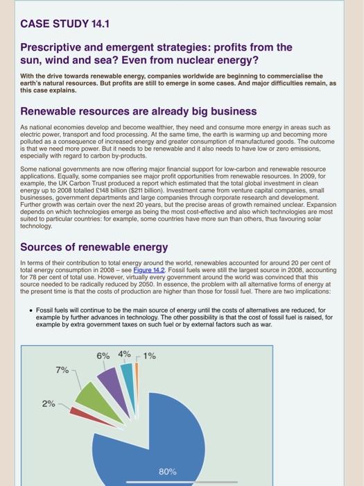  CASE STUDY 14.1 Prescriptive and emergent strategies: profits from the sun,