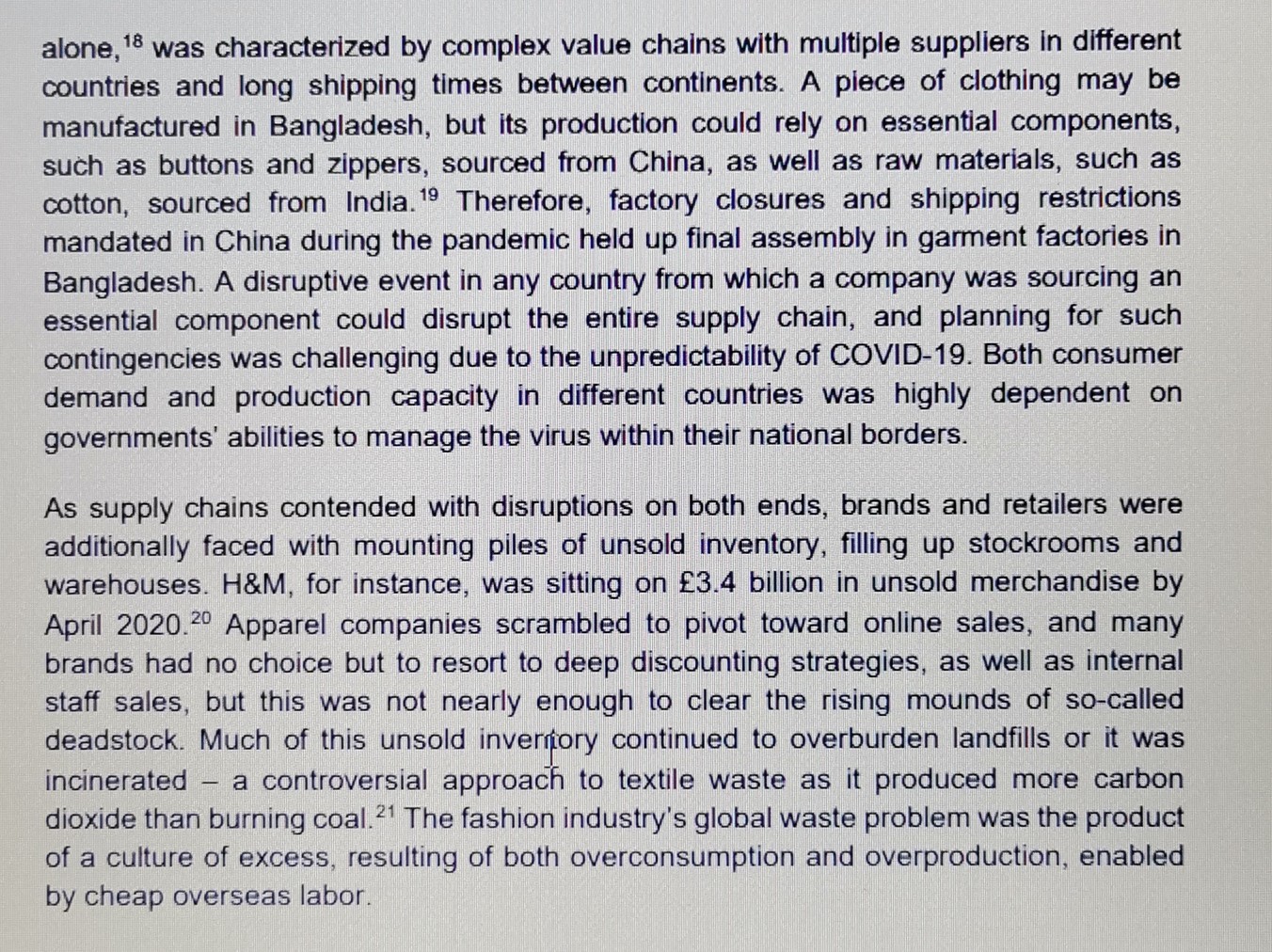  alone, ?18 was characterized by complex value chains with multiple suppliers