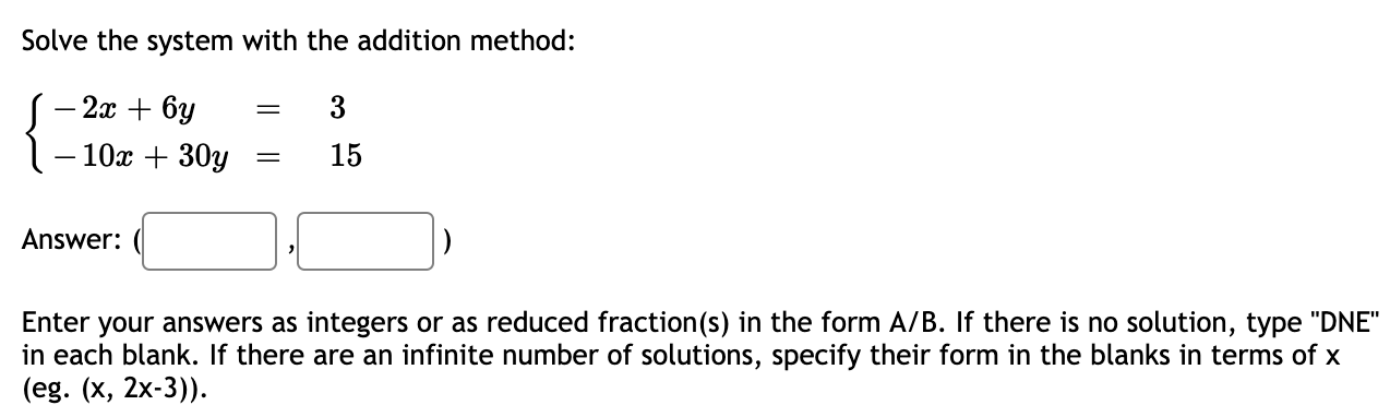 of solutions Solve the system by elimination. {4m+ 8y: 4 3m+ 4y: