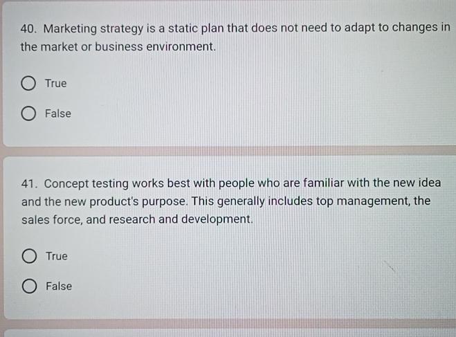  Marketing strategy is a static plan that does not need to